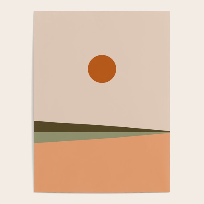 Landscape Minimalism Sun / Moon III Poster Gallery Image 1