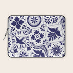 Mexican Talavera Blue Tiles Pattern by Akbaly Laptop Sleeve Gallery Image 1