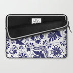 Mexican Talavera Blue Tiles Pattern by Akbaly Laptop Sleeve Gallery Image 2