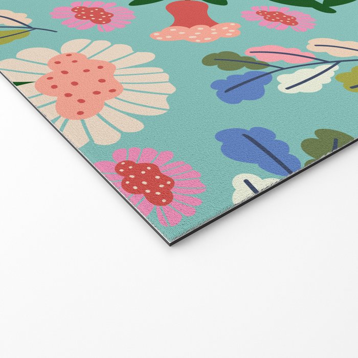 Super Bloom - Bright Floral Pattern Welcome Mat Gallery Image 2