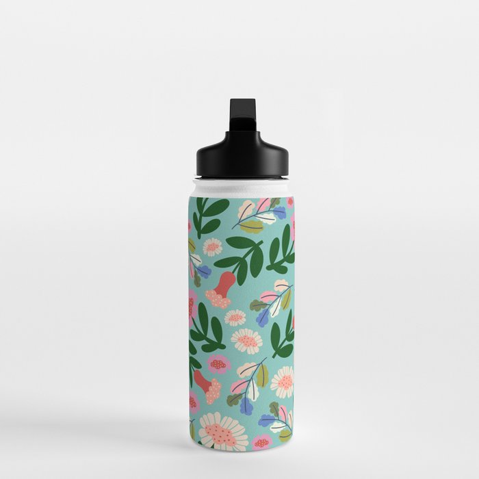 Super Bloom - Bright Floral Pattern Water Bottle Gallery Image 3