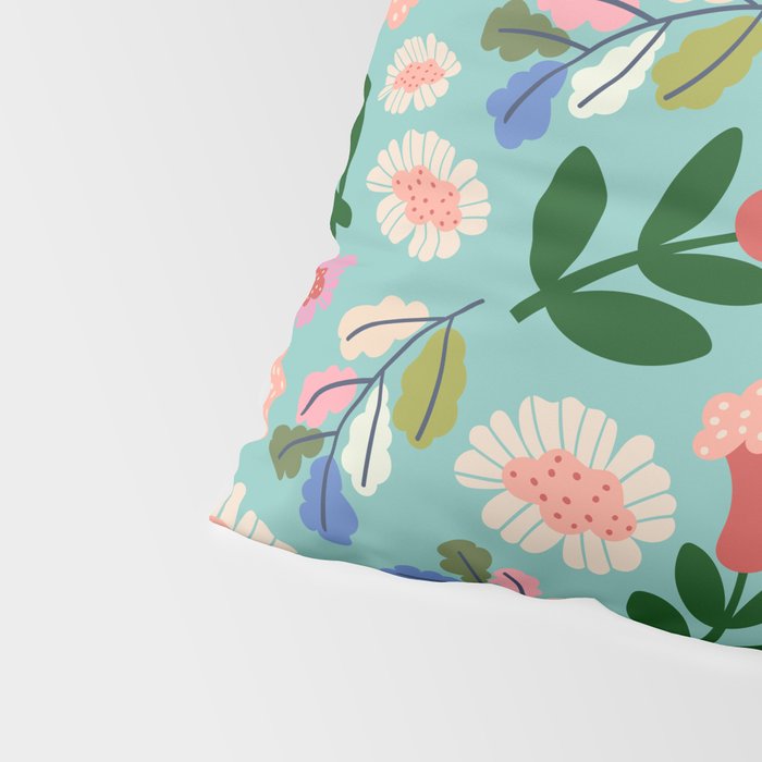 Super Bloom - Bright Floral Pattern Pillow Sham Gallery Image 4