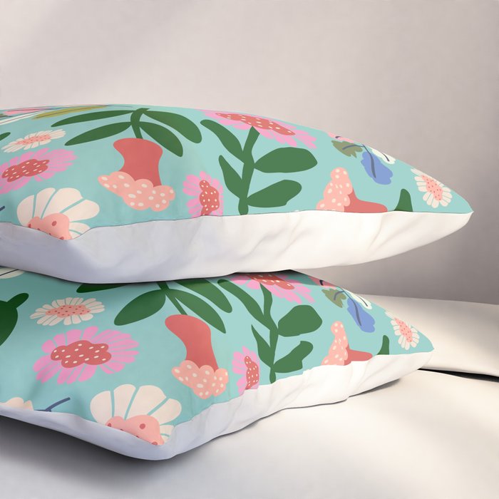 Super Bloom - Bright Floral Pattern Pillow Sham Gallery Image 3