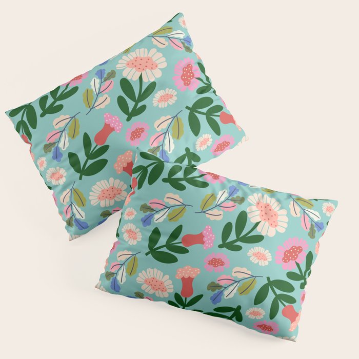 Super Bloom - Bright Floral Pattern Pillow Sham Gallery Image 1