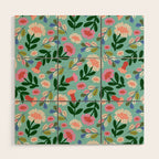 Super Bloom - Bright Floral Pattern Wood Wall Art Gallery Image 1
