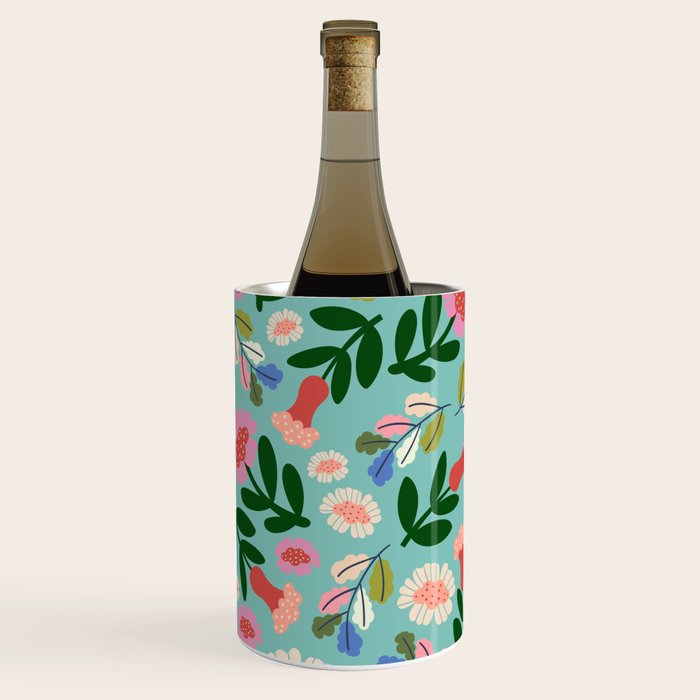 Super Bloom - Bright Floral Pattern Wine Chiller Gallery Image 2