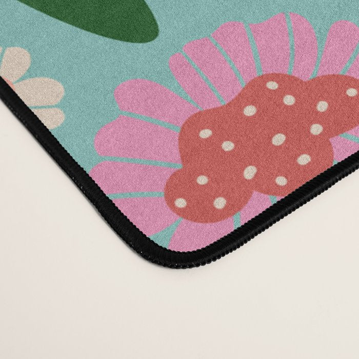 Super Bloom - Bright Floral Pattern Desk Mat Gallery Image 4