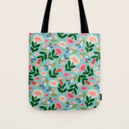 Super Bloom - Bright Floral Pattern Tote Bag Gallery Image 1