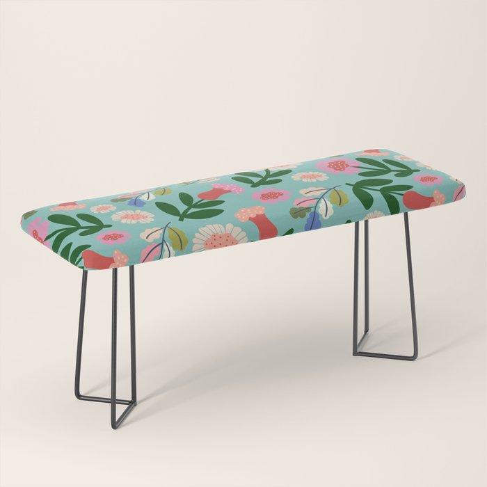 Super Bloom - Bright Floral Pattern Bench Gallery Image 1