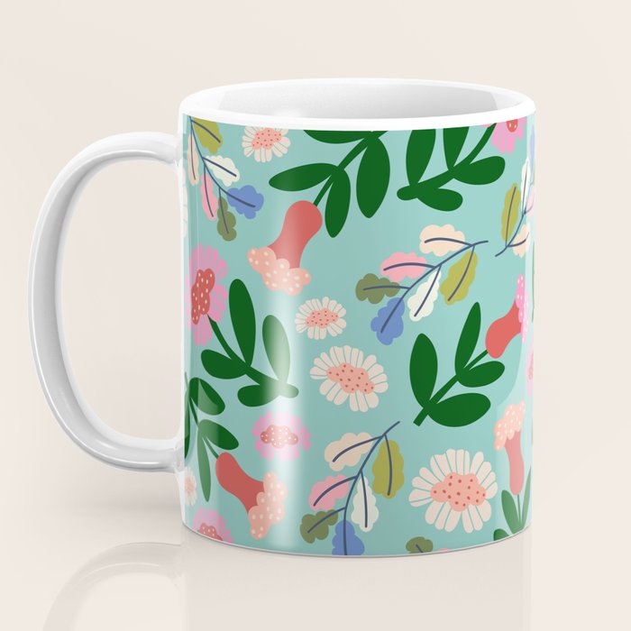 Super Bloom - Bright Floral Pattern Coffee Mug Gallery Image 3