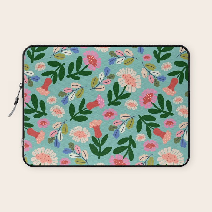Super Bloom - Bright Floral Pattern Laptop Sleeve Gallery Image 1