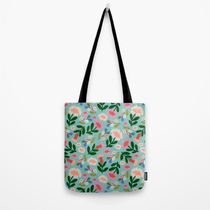 Super Bloom - Bright Floral Pattern Tote Bag Gallery Image 2