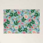 Super Bloom - Bright Floral Pattern Welcome Mat Gallery Image 1