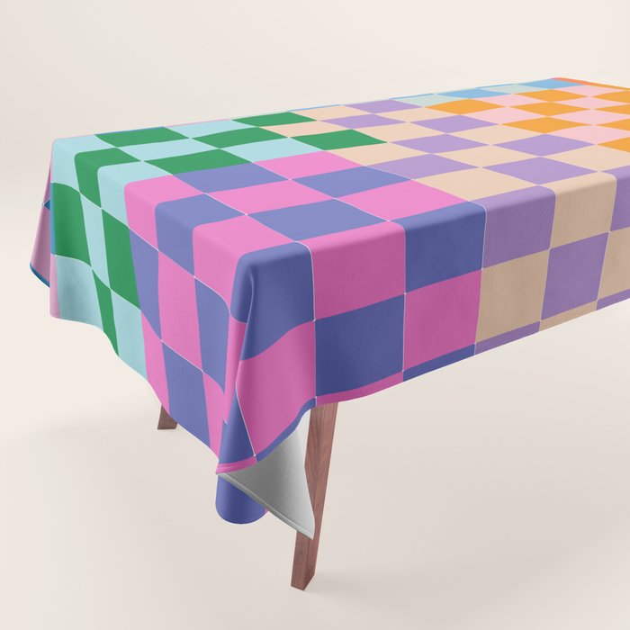 Checkerboard Collage Tablecloth Gallery Image 1