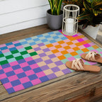 Checkerboard Collage Outdoor Rug Gallery Image 2