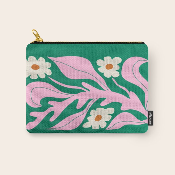 Lavender & Tropical Green: Les Fleurs | Flower Market Color Series 08 Carry All Pouch Gallery Image 1