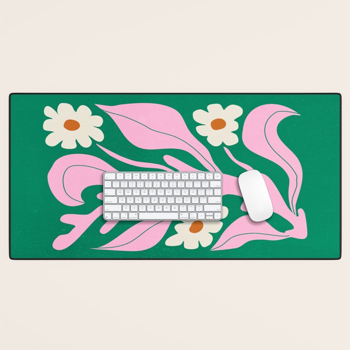 Lavender & Tropical Green: Les Fleurs | Flower Market Color Series 08 Desk Mat Gallery Image 1