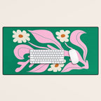 Lavender & Tropical Green: Les Fleurs | Flower Market Color Series 08 Desk Mat Gallery Image 1