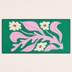 Lavender & Tropical Green: Les Fleurs | Flower Market Color Series 08 Desk Mat Gallery Image 3