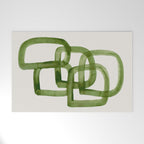 EnShape by Ejaaz Haniff 'Algae Bloom' Green Mid Century Modern Minimal Minimalist Watercolor Abstract Funky Fun Style Welcome Mat Gallery Image 1