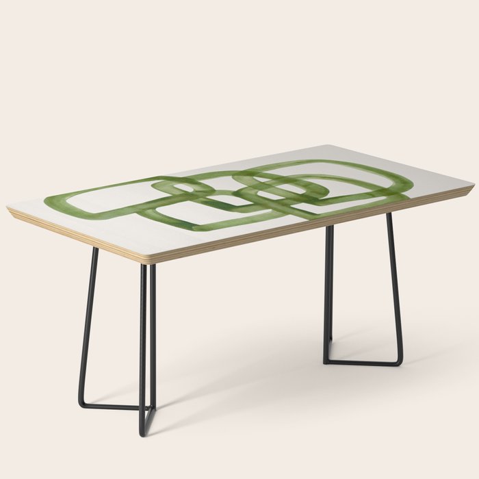 EnShape by Ejaaz Haniff 'Algae Bloom' Green Mid Century Modern Minimal Minimalist Watercolor Abstract Funky Fun Style Coffee Table Gallery Image 1