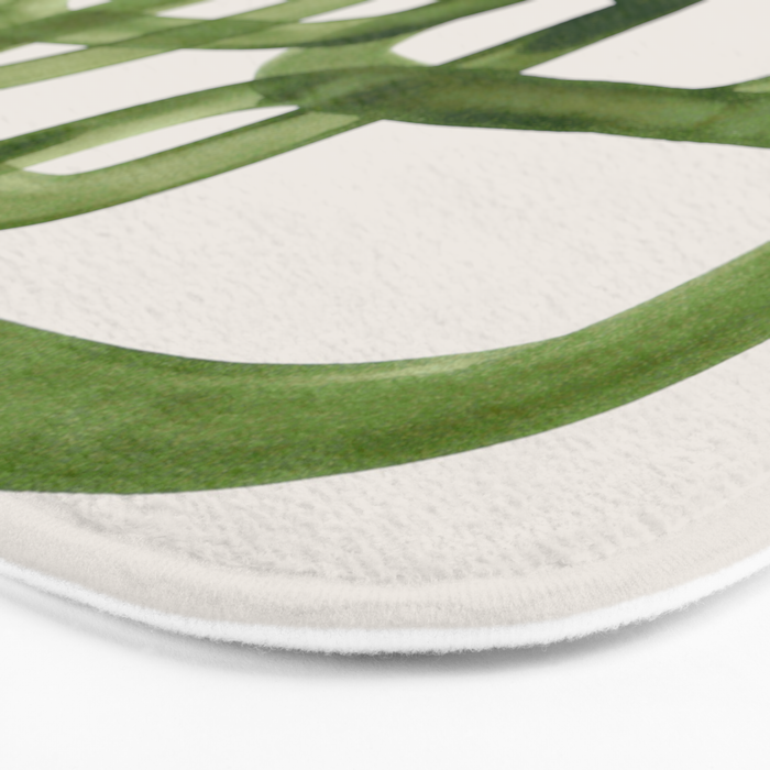 EnShape by Ejaaz Haniff 'Algae Bloom' Green Mid Century Modern Minimal Minimalist Watercolor Abstract Funky Fun Style Bath Mat Gallery Image 3