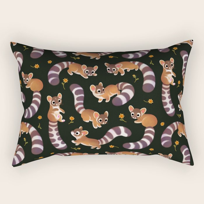 Ringtail - dark Rectangular Pillow Gallery Image 1