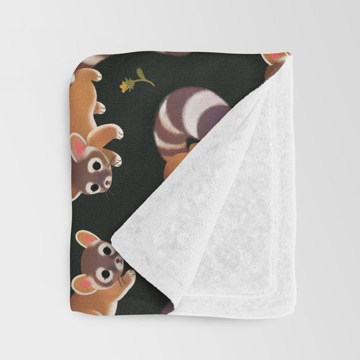 Ringtail - dark Throw Blanket Gallery Image 3