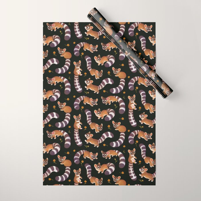 Ringtail - dark Wrapping Paper Gallery Image 1
