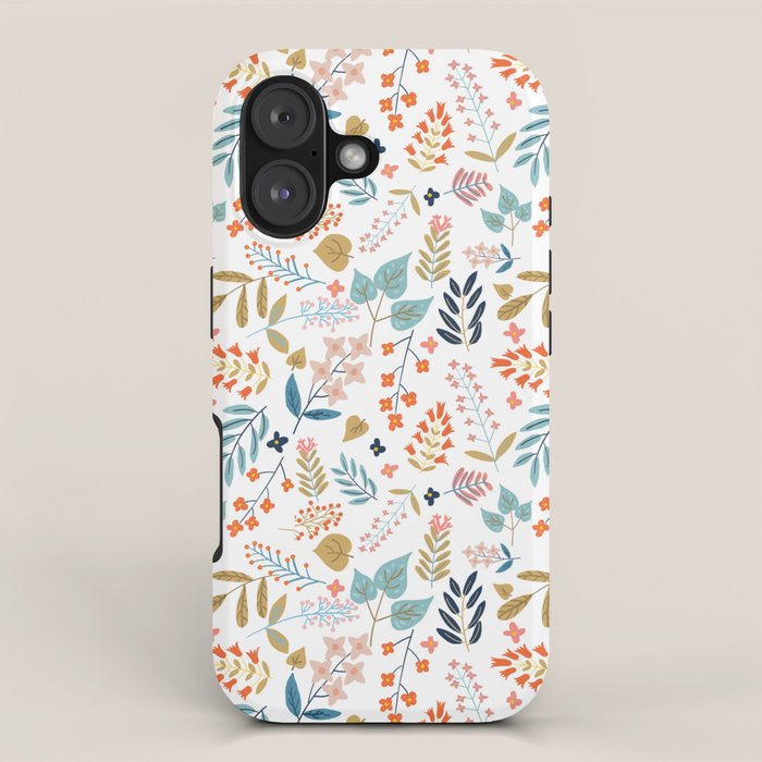 Botanical Harmony | Floral Vintage Plants Colorful Leaves | Autumn Spring Nature Bohemian Chic iPhone Case Gallery Image 1