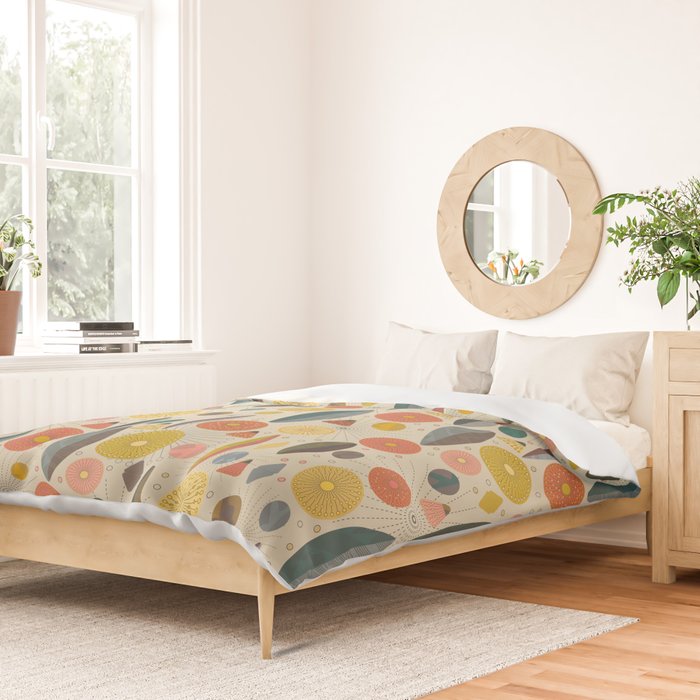 Mid Century Modern Eucalyptus with Retro Vibes Duvet Cover Gallery Image 2