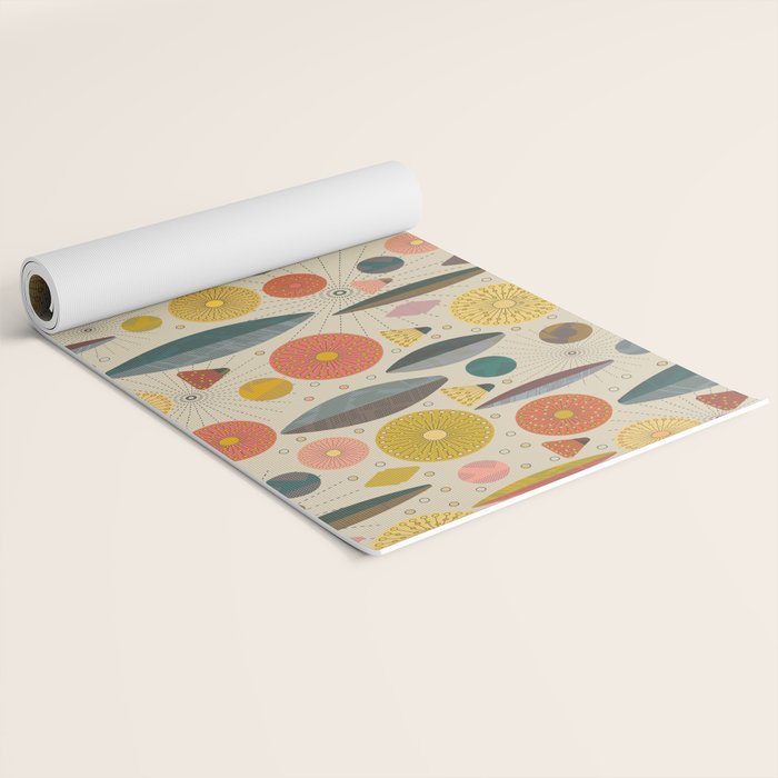Mid Century Modern Eucalyptus with Retro Vibes Yoga Mat Gallery Image 2