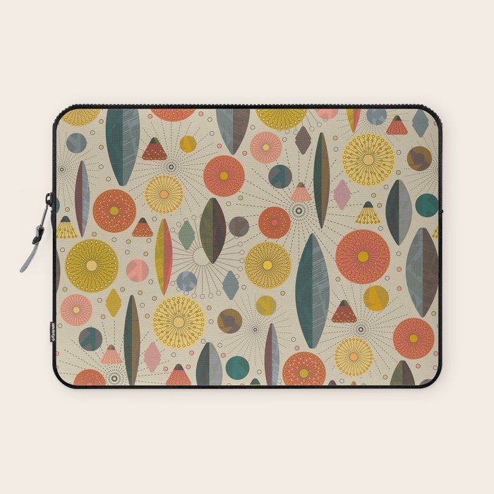 Mid Century Modern Eucalyptus with Retro Vibes Laptop Sleeve Gallery Image 1