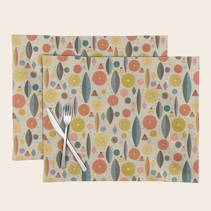 Mid Century Modern Eucalyptus with Retro Vibes Placemat Gallery Image 1