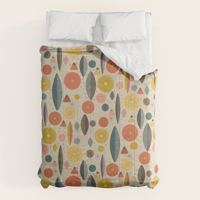 Mid Century Modern Eucalyptus with Retro Vibes Comforter Gallery Image 6