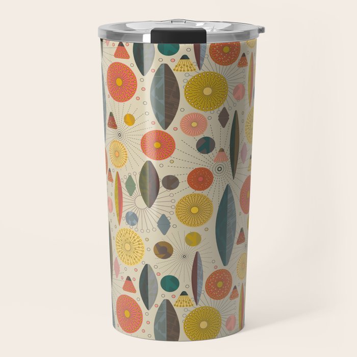 Mid Century Modern Eucalyptus with Retro Vibes Travel Mug Gallery Image 1
