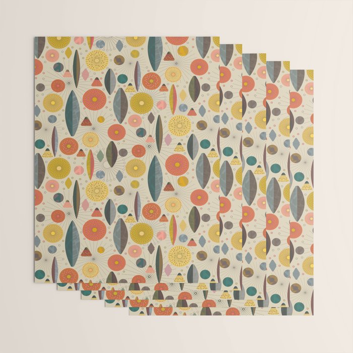 Mid Century Modern Eucalyptus with Retro Vibes Wrapping Paper Gallery Image 3