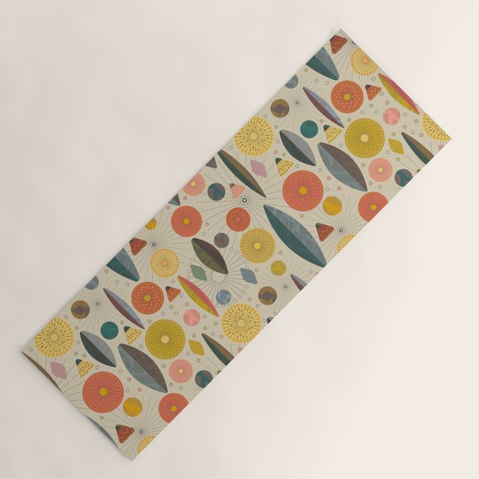 Mid Century Modern Eucalyptus with Retro Vibes Yoga Mat Gallery Image 1