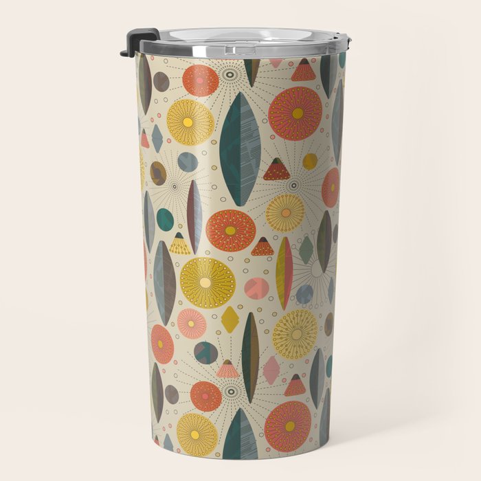 Mid Century Modern Eucalyptus with Retro Vibes Travel Mug Gallery Image 3
