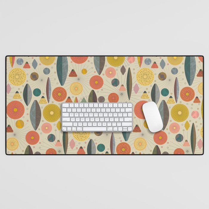 Mid Century Modern Eucalyptus with Retro Vibes Desk Mat Gallery Image 1