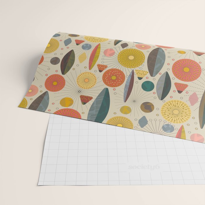 Mid Century Modern Eucalyptus with Retro Vibes Wrapping Paper Gallery Image 2