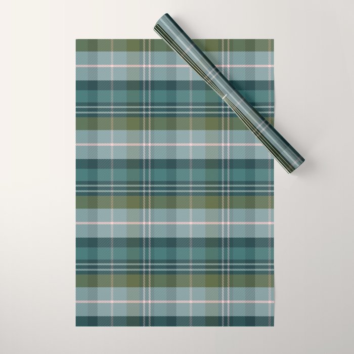 Tartan Plaid - Green, Blue and Pink Wrapping Paper Gallery Image 1