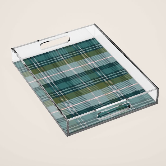 Tartan Plaid - Green, Blue and Pink Acrylic Tray Gallery Image 1