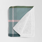 Tartan Plaid - Green, Blue and Pink Throw Blanket Gallery Image 3