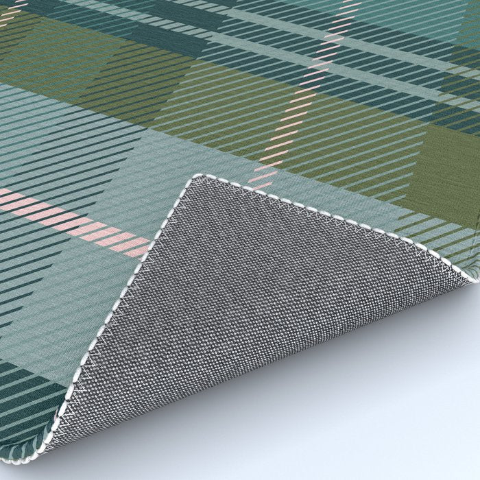 Tartan Plaid - Green, Blue and Pink Rug Gallery Image 4