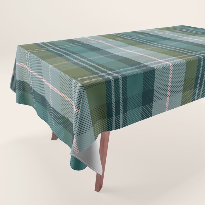 Tartan Plaid - Green, Blue and Pink Tablecloth Gallery Image 1