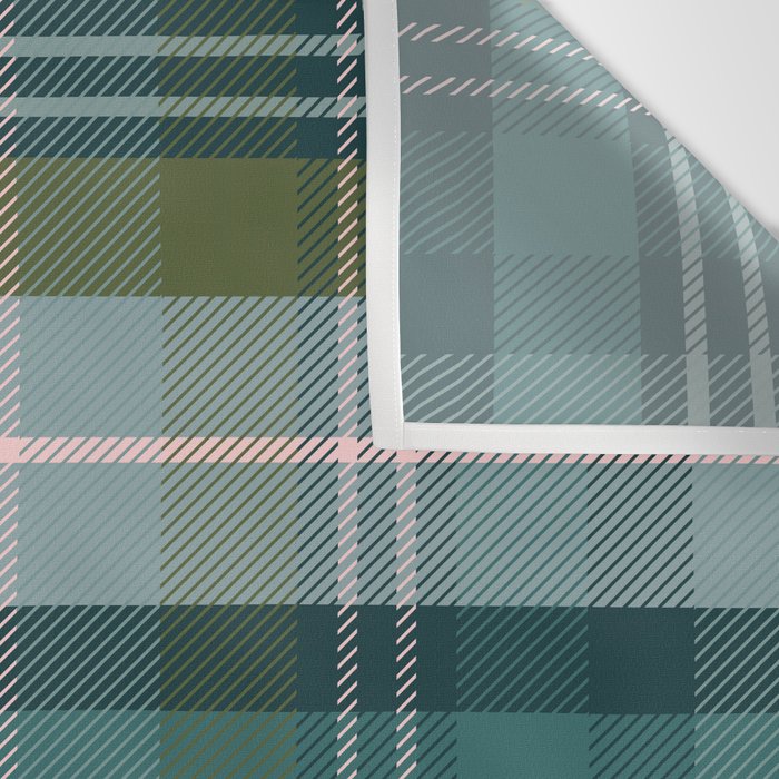 Tartan Plaid - Green, Blue and Pink Wall Tapestry Gallery Image 3