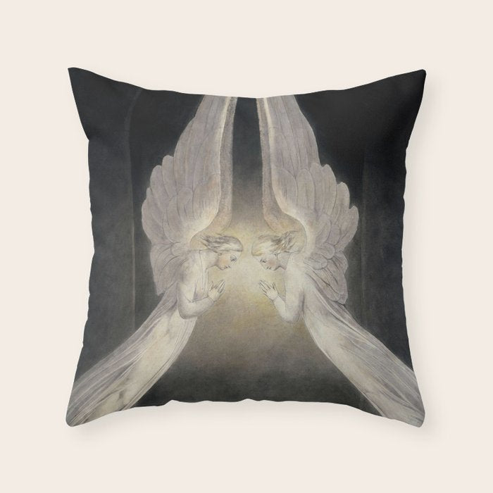 William Blake The Angels hovering over the body of Christ in the Sepulchre Throw Pillow Gallery Image 6