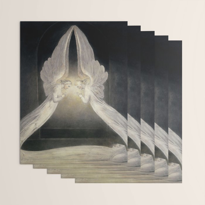 William Blake The Angels hovering over the body of Christ in the Sepulchre Wrapping Paper Gallery Image 3