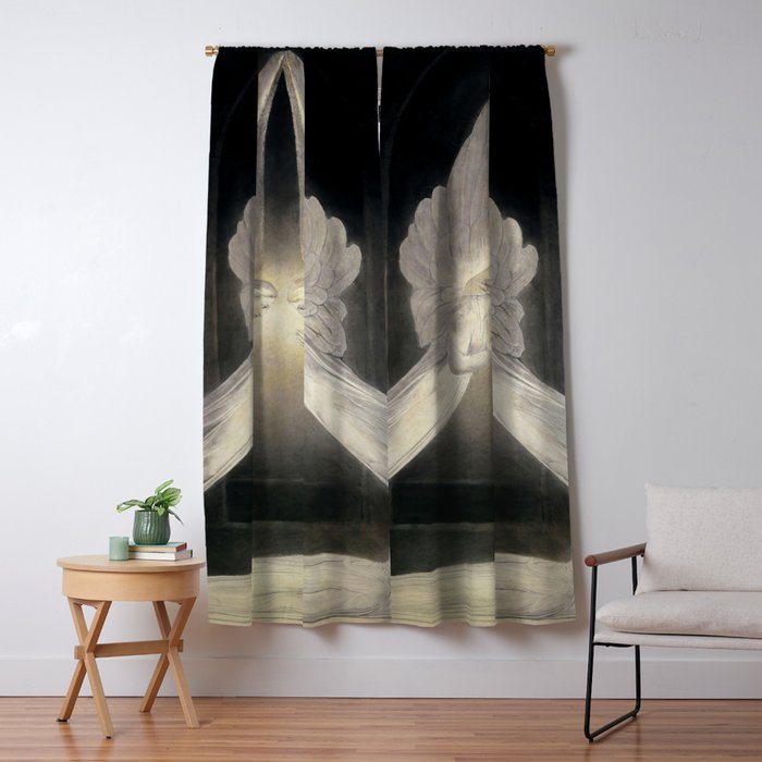 William Blake The Angels hovering over the body of Christ in the Sepulchre Window Curtain Gallery Image 1